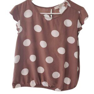loft polka dot banded hem sz M work business